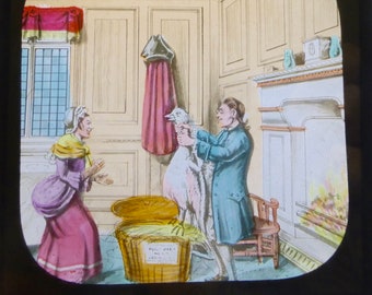 Magic Lantern Slide - Victorian Scene from The Christmas Goose 2