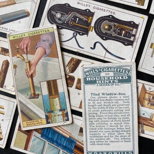 Tarjetas de cigarrillos Wills - Juego completo 50 - Consejos domésticos Serie 1 C.1920s