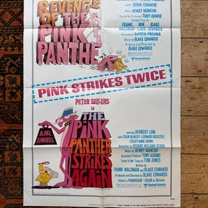 Original Film Poster - Double Bill - Revenge of the Pink Panther AND Pink Panther Strikes Again 1979