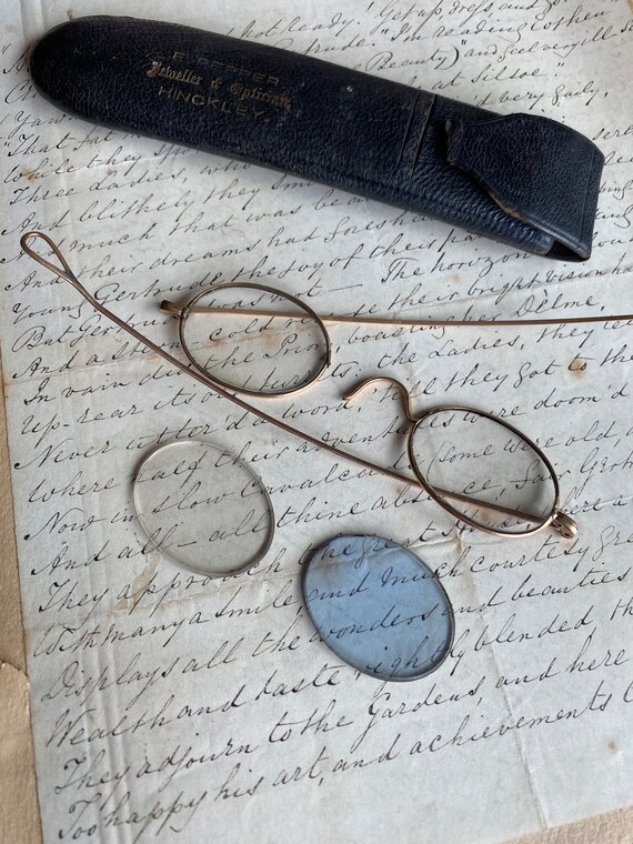 Anteojos Antiguos Rotos Para Repuestos o Reparacion en Estuche Mas Dos Lentes Etsy Espana
