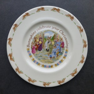 Royal Doulton &#39;Bunnykins&#39; Plate - &#39;Bunnykins Celebrate Your Christening&#39;