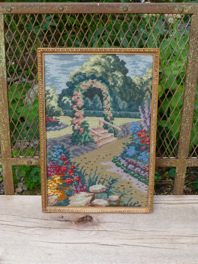 Beautiful Tapestry Picture in Vintage Frame