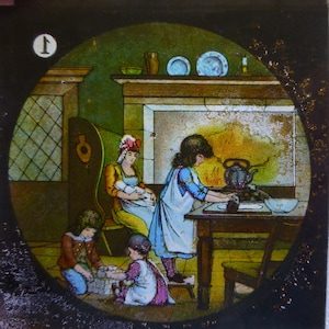 Magic Lantern Slide - Victorian Scene at Home