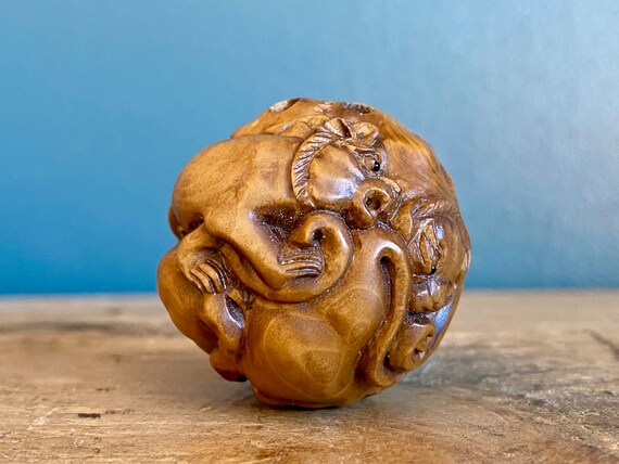 根付 ツゲ飾り - 獅子 - Etsy 日本