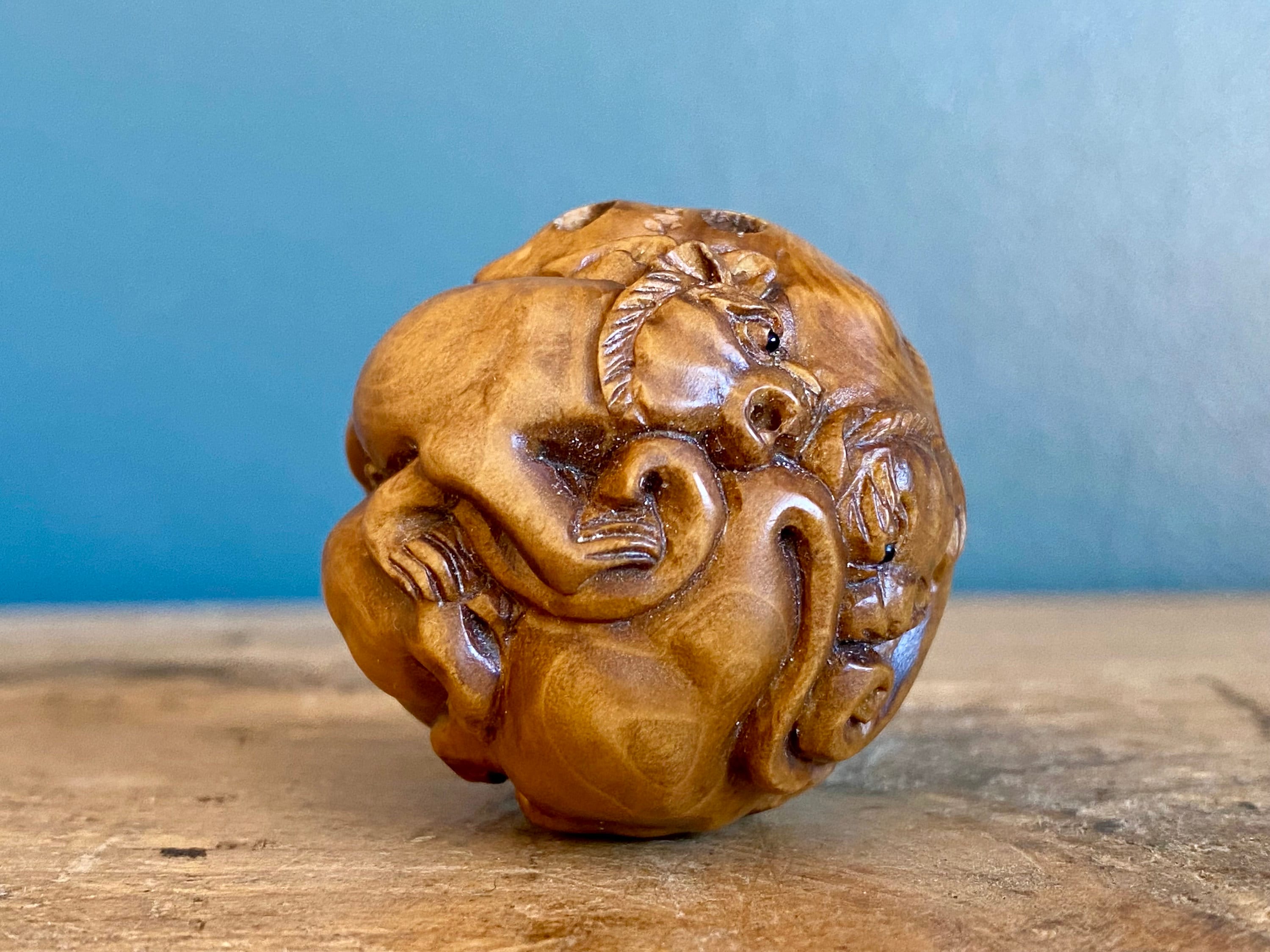 根付け　獅子　柘植　ヴィンテージ 根付 ツゲ飾り - 獅子 - Etsy 日本