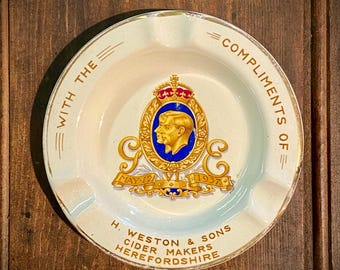 Asbak ter nagedachtenis aan - Coronation King George VI 1937- Minton Pottery