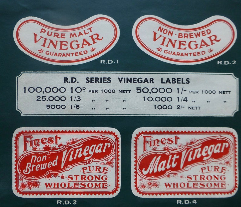 J /& J Murdoch Ltd Soft Drinks Label Poster Page 11 from /'Labeldom/' Catalogue C.1930s