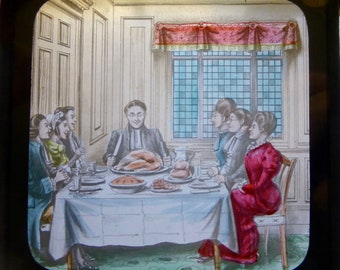 Magic Lantern Slide - Victorian Scene from The Christmas Goose 3