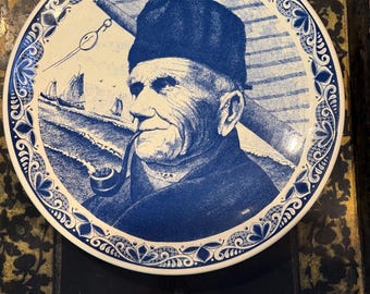 Delft Blauw Chemkefa - Blue & White  15" Plate - Sailor
