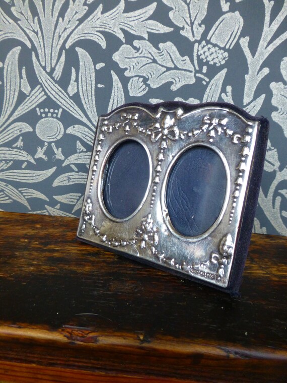 Factory Second Slimline Double Square Photo Frame Sterling Silver