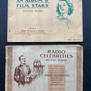 Tarjetas de cigarrillos - 2 álbumes - Estrellas de cine y celebridades de la radio