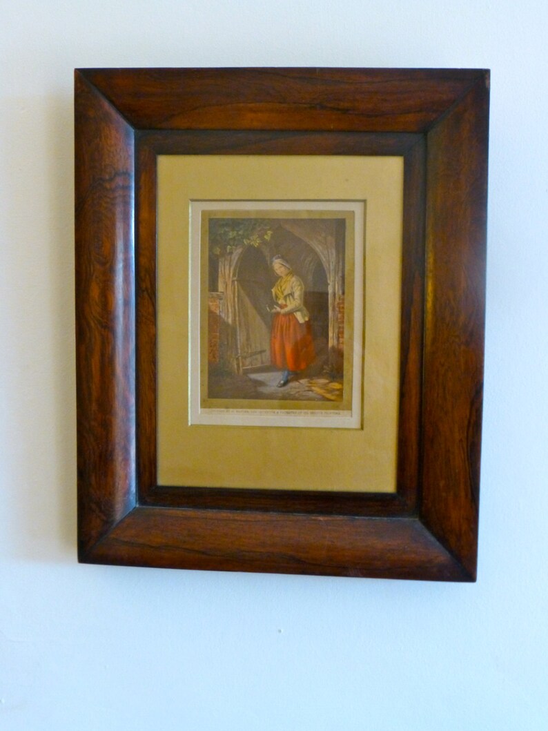 Antique Baxter Print: 'returning for Prayer' in Rosewood Frame ...