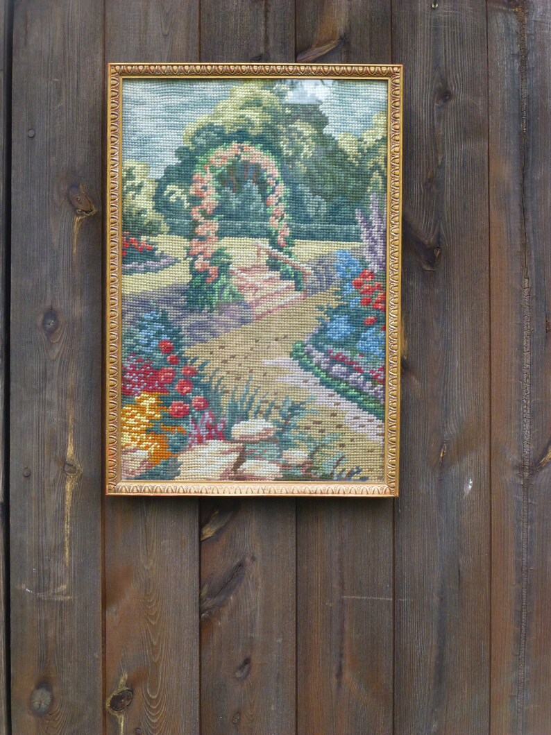 Beautiful Tapestry Picture in Vintage Frame