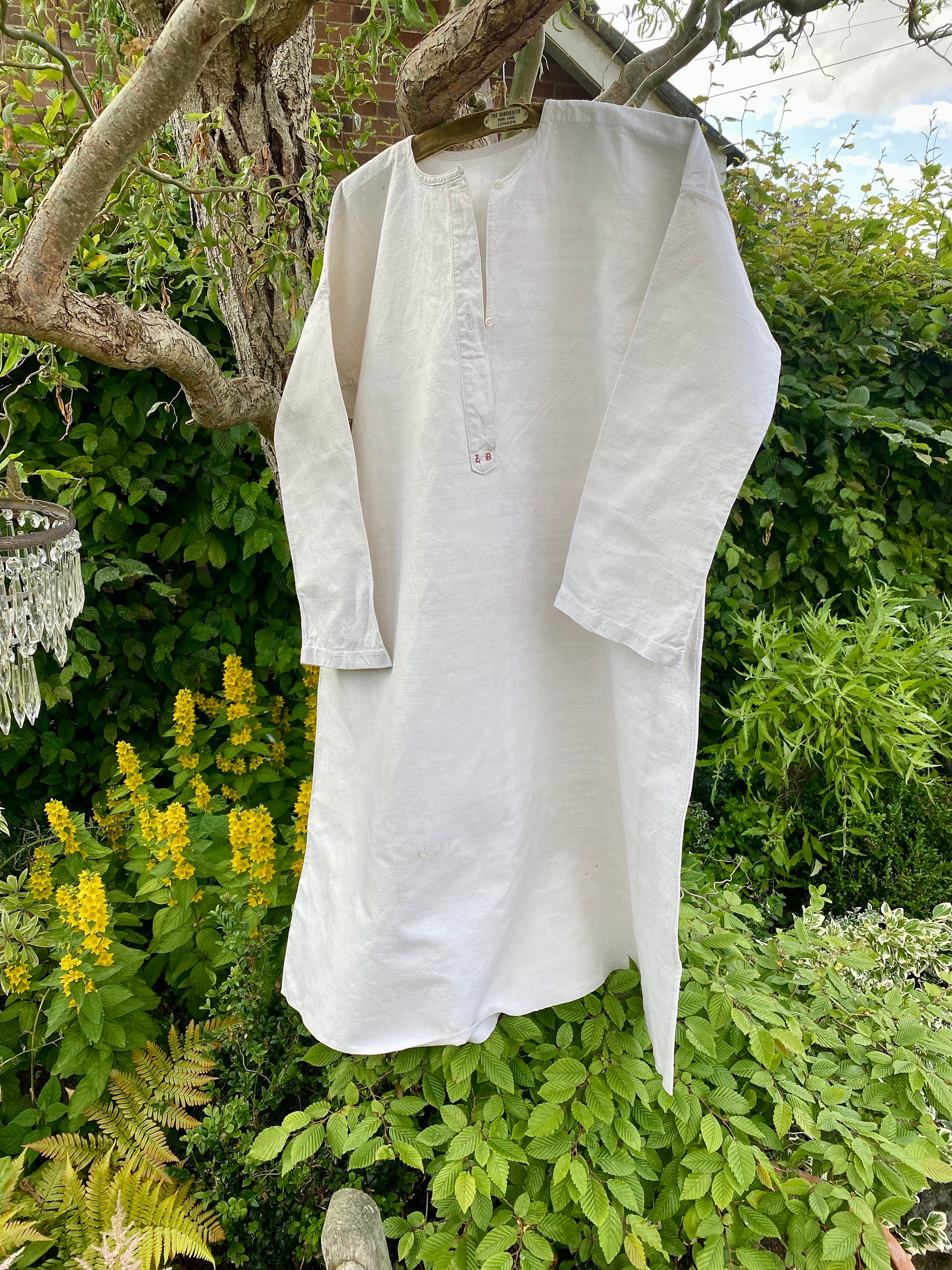 Antique French Linen Nightshirt Monogrammed LB - XL (12) - Etsy Canada