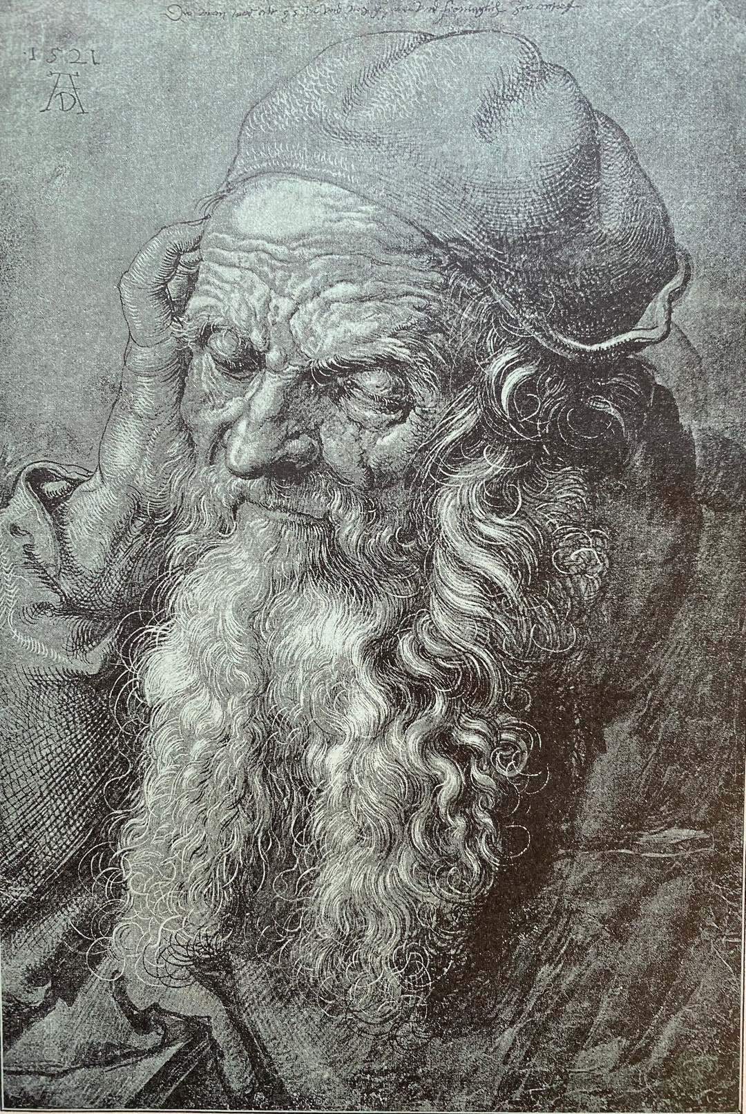 An old man.  鉛筆画 Albrecht Durer Print: Head of an Old Man, 1521 - Der Formenschatz