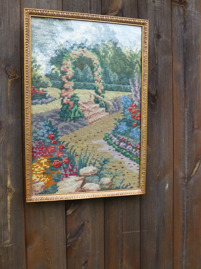 Beautiful Tapestry Picture in Vintage Frame