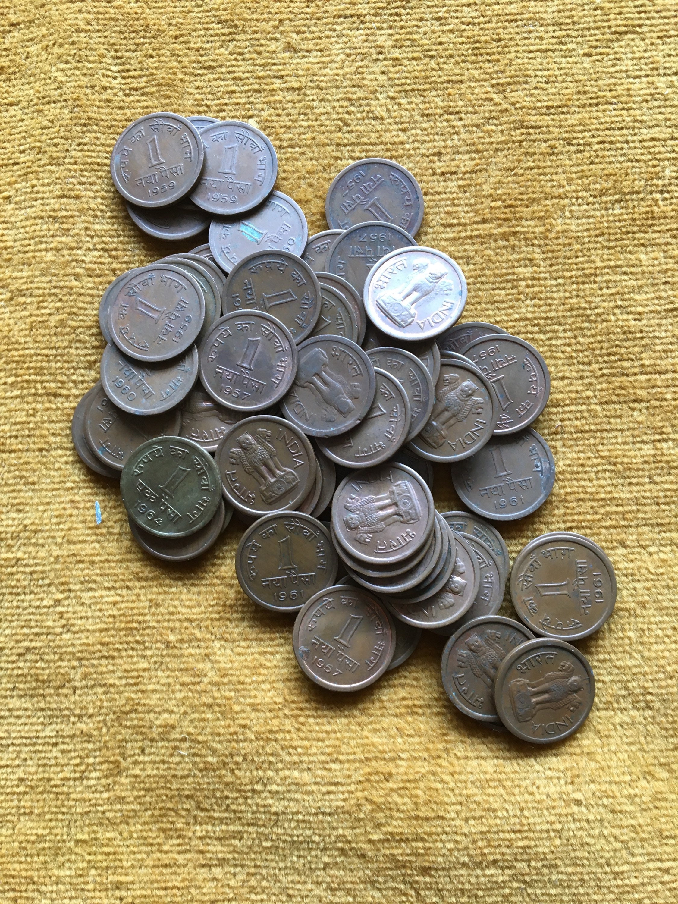 Collection of 64 Old 1 Paise Coins From India 19571964 Etsy