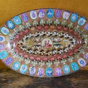 Zigarre Label Decoupage Oval Glasplatte