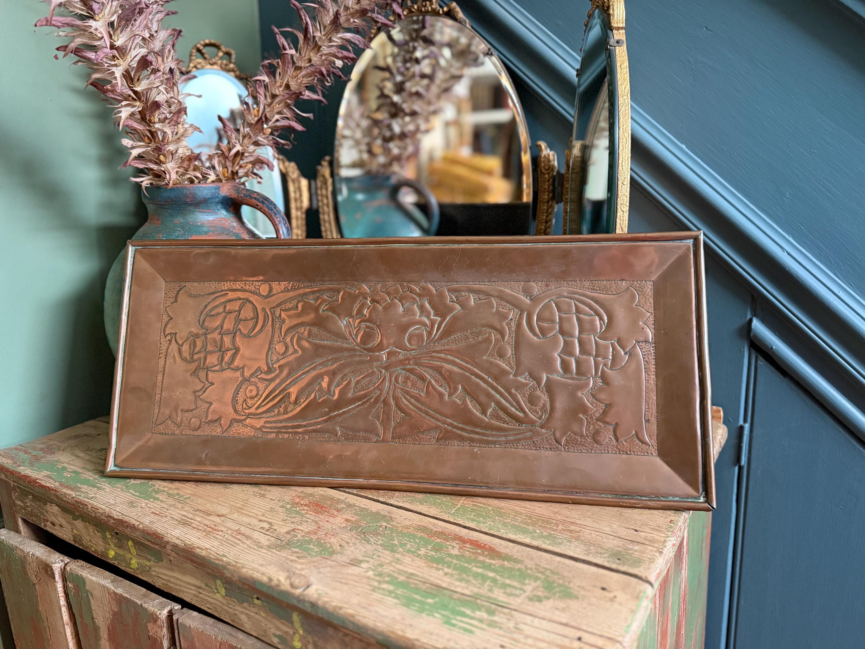 アンティーク銅製アート＆クラフトトレイ - Etsy 日本