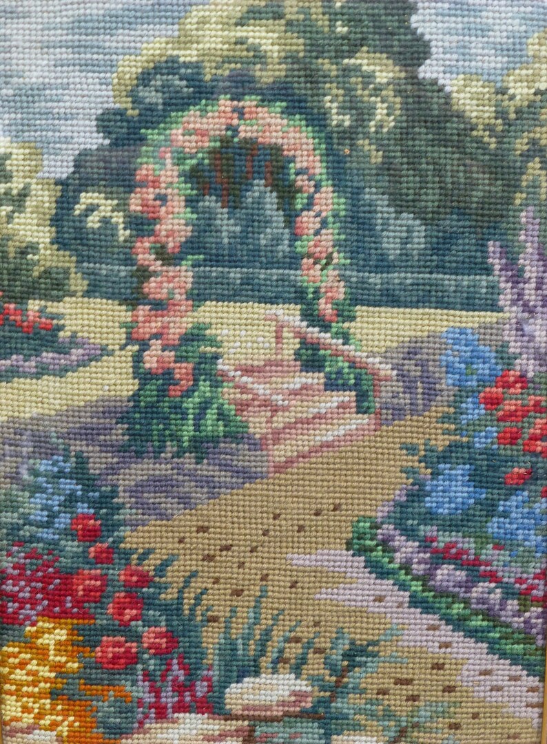 Beautiful Tapestry Picture in Vintage Frame