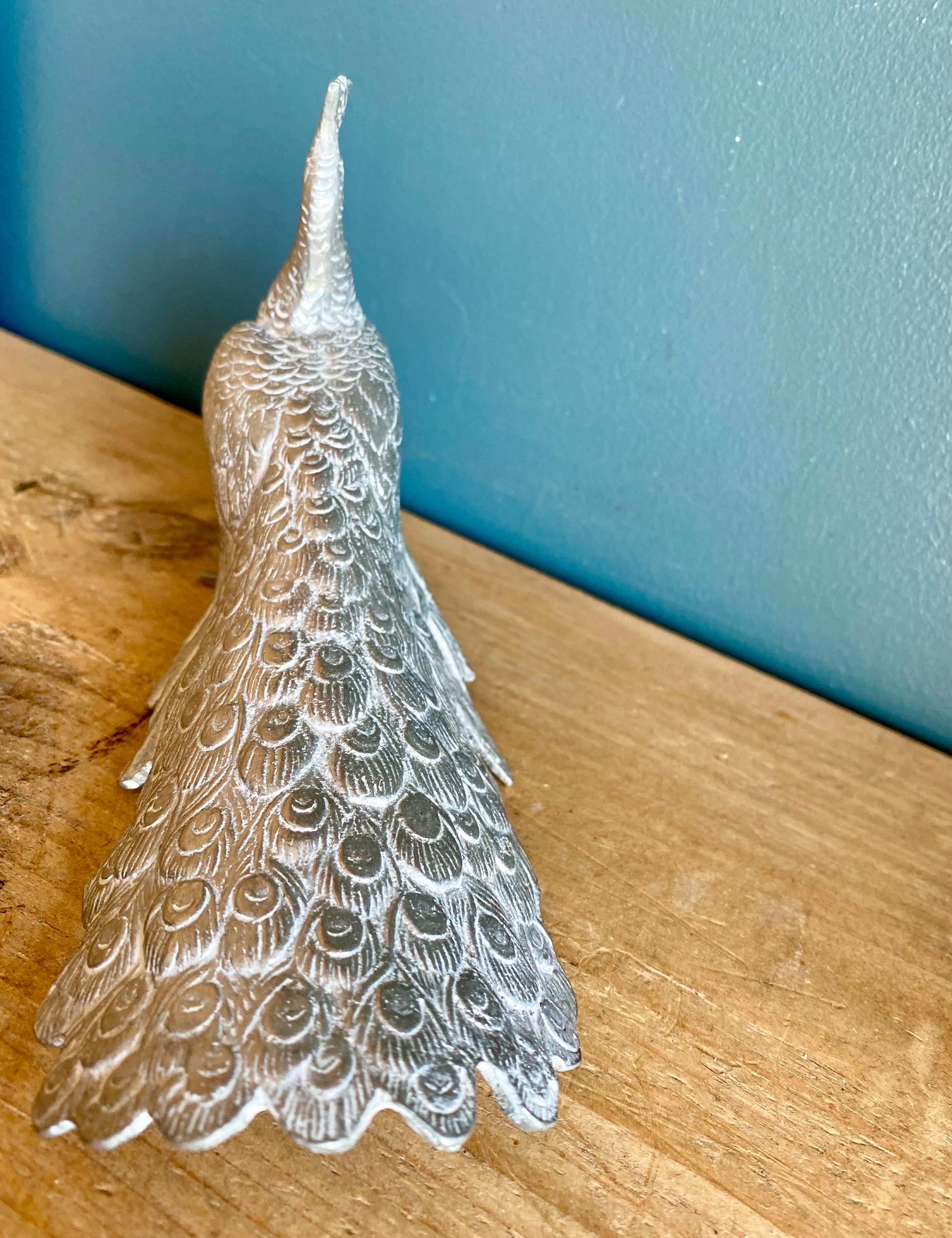 Peacock Ornament - Silver Coloured Metal - Etsy