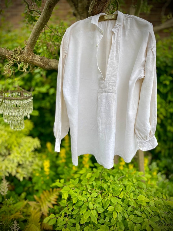 French Linen Smock Farmer Peasant, Re-enactments , Vintage