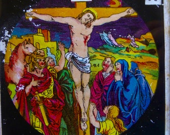 Magic Lantern Slides - Set of 9 - The Crucifixion of Christ