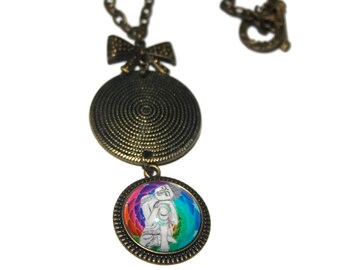 Pendant cabochon meditation necklace