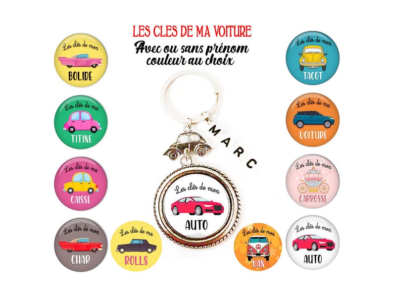 votre prénom, Porte clés voiture, les clés pour ma voiture, porte clés homme, Porte clés à personnaliser image 1