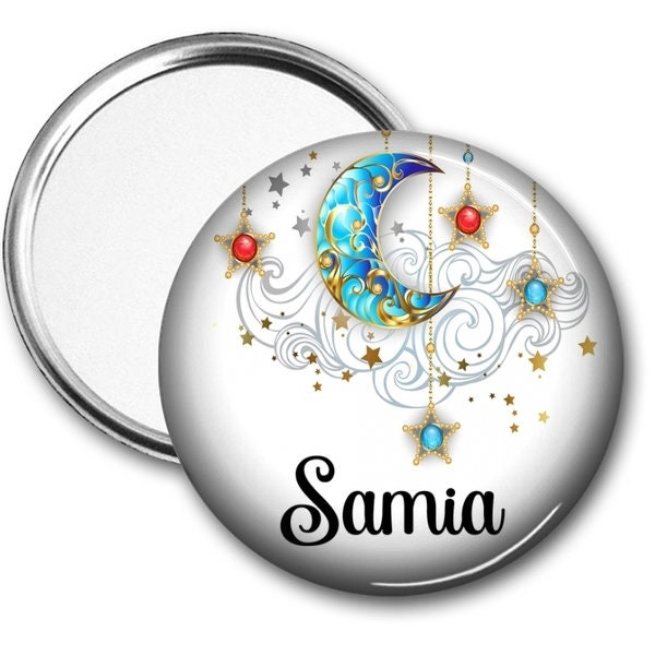 Votre prénom, miroir de poche, miroir de poche spiritualité, idée cadeau eid mubarak, personnalisable