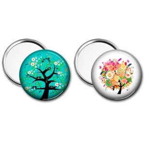 Miroir de poche arbre de vie, cadeau pour elle, cadeau noel image 1