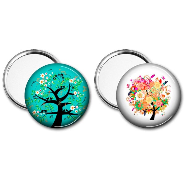 Miroir de poche arbre de vie, cadeau pour elle, cadeau noel