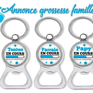 Porte-Clés En Bois Personnalisé Pour Futur Papa - Gravure Cœur Et Pieds De Bébé - Fabriqué En France
