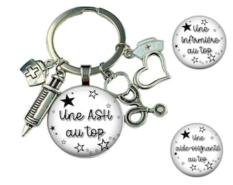 Nurse key ring, caregiver bag charm, ASH gift, or any other profession