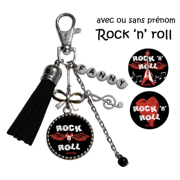 Porte clés rock 'n' roll, bijou de sac musique rock, cadeau musique, cadeau musicienne, cadeau pour elle