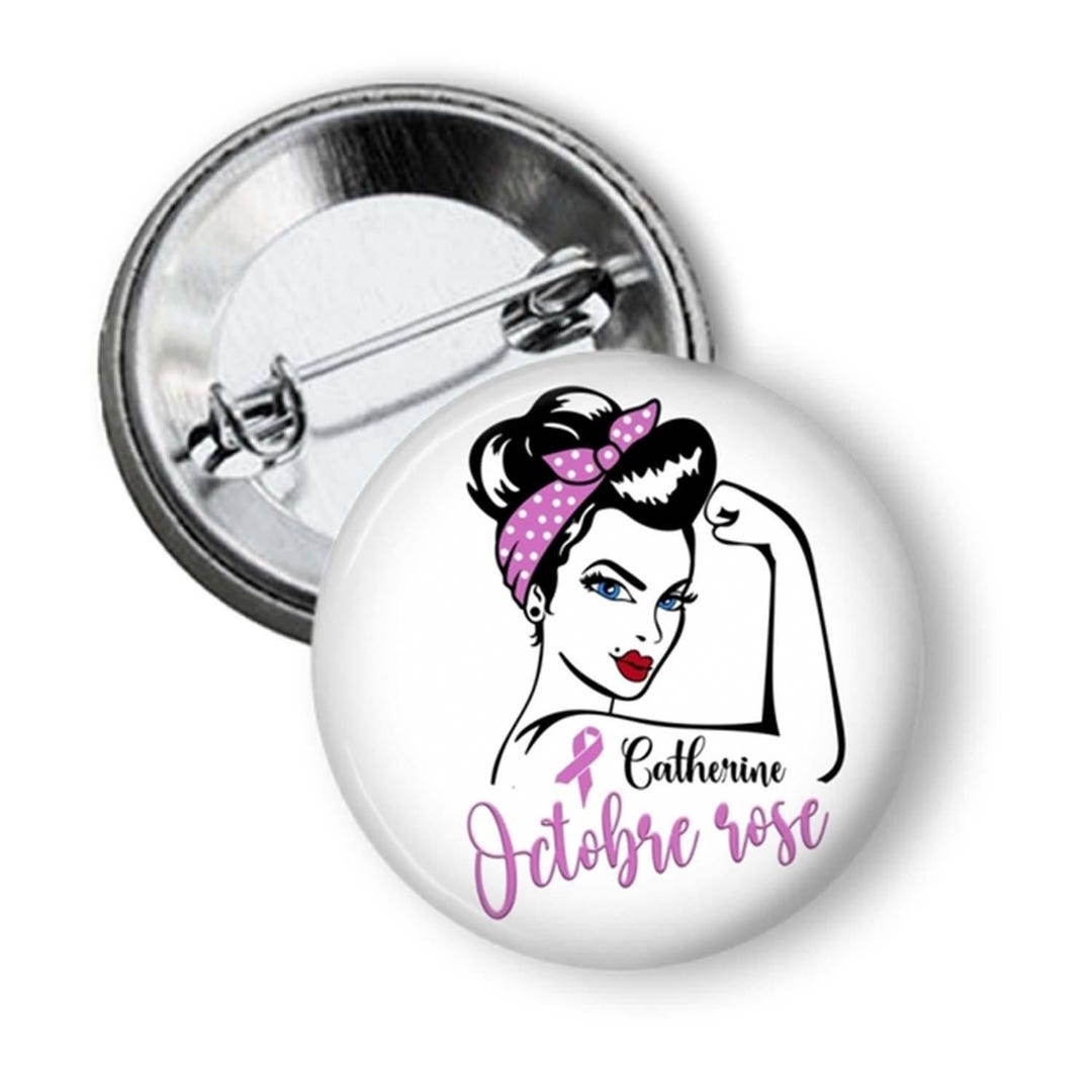 WANDIC 50 Sets Badges Ruban Rose Octobre Rose - Épingles Métal Avec Cartes Pour Sensibilisation Cancer Du Sein