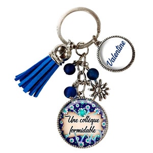 Your first name, colleague key ring, a wonderful colleague, Customizable key ring, made in France handmade jewelry