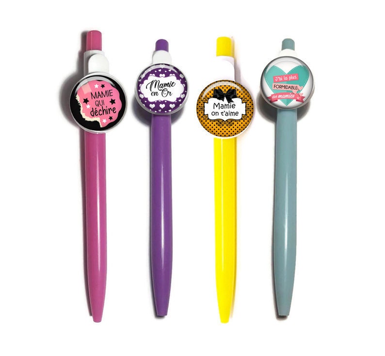 stylo Bille Mamie, Cadeau Fête Des Mamies, 4 Couleurs Au Choix
