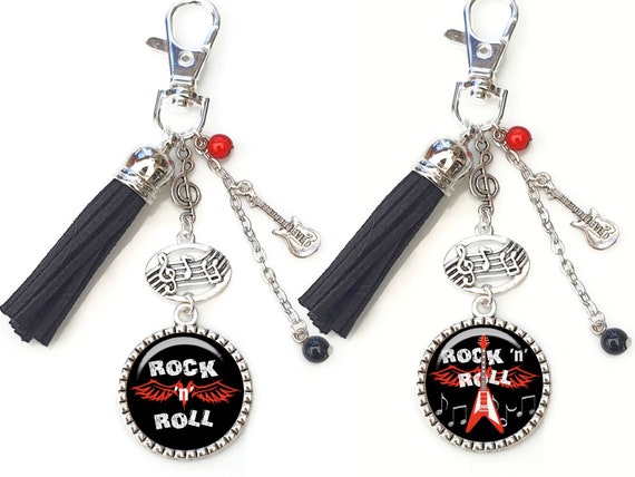 Portachiavi rock 'n' roll, ciondolo per borsa di musica rock, regalo  musicale, regalo musicista, regalo per lei -  Italia