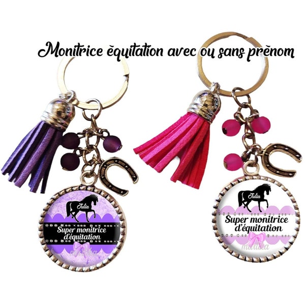 Avec prénom, porte clés monitrice d’équitation, Super monitrice d’équitation, porte clés personnalisé, cadeau monitrice d’équitation