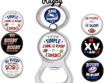 Rugby key ring, rugby player bottle opener, French XV, rugby sport gift idea, handmade, made in France