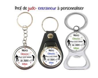 Vos prénoms, Porte clés prof de judo, cadeau entraineur de judo, Merci pour cette année de judo, personnalisable