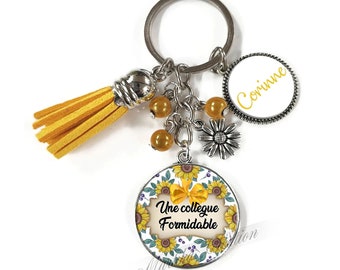 Your first name, colleague key ring, a wonderful colleague, customizable key ring