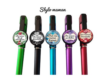 stylo bille pour maman, une maman formidable, idée cadeau fête des mères, cadeau stylo cabochon