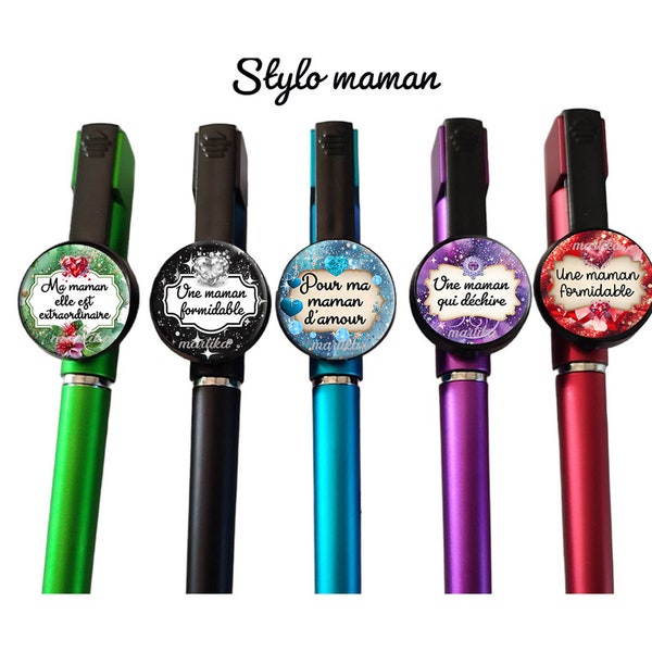 stylo bille pour maman, une maman formidable, idée cadeau fête des mères, cadeau stylo cabochon