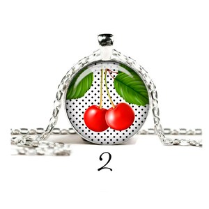 Collier Sautoir Cerises Violettes En Crochet - Fantaisie, Alliage/plastique, Idée Cadeau Femme, Neuf