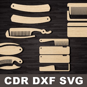 Cnc Pocket Falz Bartkamm Vektormodell für Lasermaschine, SVG DXF CDR Haarkamm Vektor-Dateien zum Laserschneiden, direkter Download cnc Plan