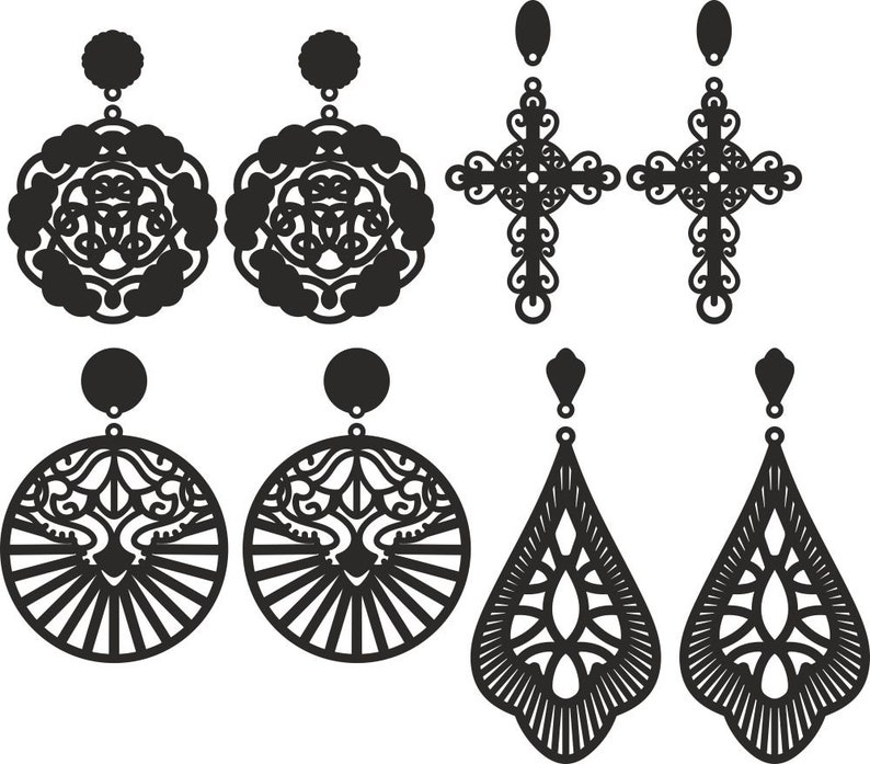 Earring Templates for Laser Cutting Decoration Pattern Cut Etsy