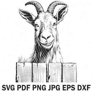 Smiling Peeking Goat Svg File for Shirt Funny Goat Svg Goat Clipart, Farm Animal Svg, Goat Head Svg, Silhouette for Goat lovers Lamb Png Pdf