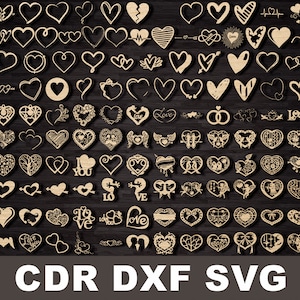 Hartvorm svg bundel, Hand getrokken liefde hart svg, Valentine decor Svg, Love Cut Files voor Cricut Silhouet, Hart Iconen, Instant Download